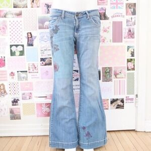 vintage a.n.a low rise floral flare jeans size 14s